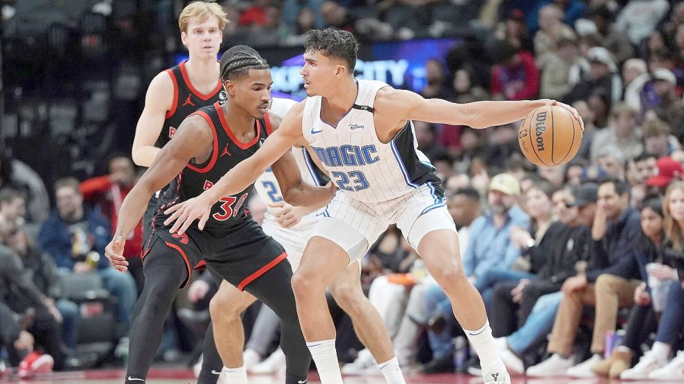 Orlandos Tristan da Silva stellte gegen die Toronto Raptors einen Karrierebestwert auf. Foto: Frank Gunn/The Canadian Press via AP/dpa