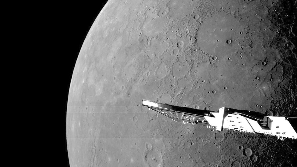 Die Sonde nährte sich dem Merkur auf 295 Kilometer. Foto: ESA/BepiColombo/MTM/dpa