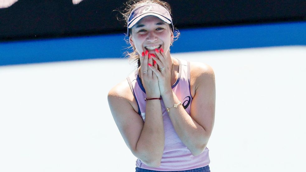 Kann Ihr Glück bei den Australian Open kaum fassen: Eva Lys. Foto: Frank Molter/dpa