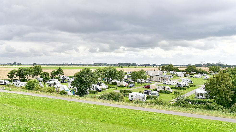 Den Campingplatz am Deich in Upleward haben Besucher als den schönsten in ganz Niedersachsen ausgewählt. Foto: Wagenaar/Archiv