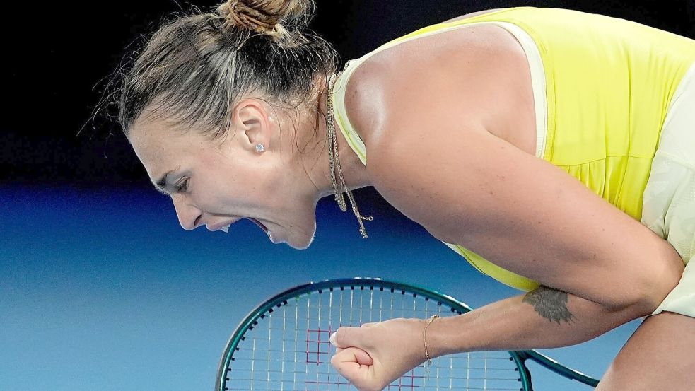 War nach der Finalniederlage reichlich frustriert: Aryna Sabalenka Foto: Asanka Brendon Ratnayake/AP/dpa