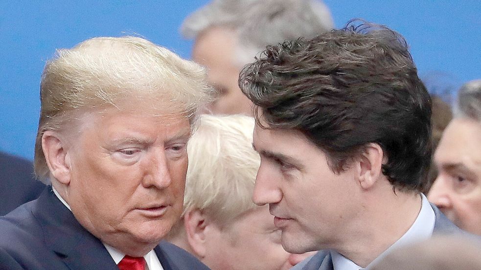 Keine Freunde, aber Nachbarn: Trump und Trudeau Foto: Evan Vucci/AP/dpa