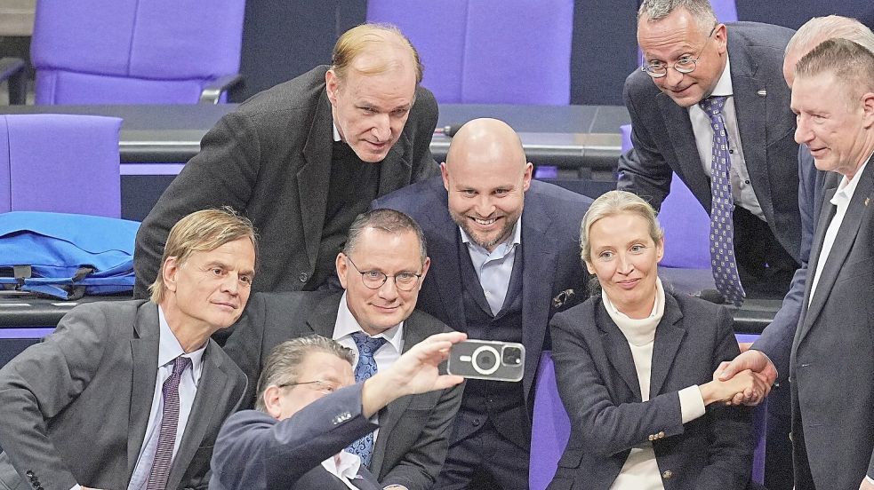 Nach der Abstimmung am Mittwoch war die Stimmung bei der AfD-Fraktion gut. Foto: Michael Kappeler/dpa