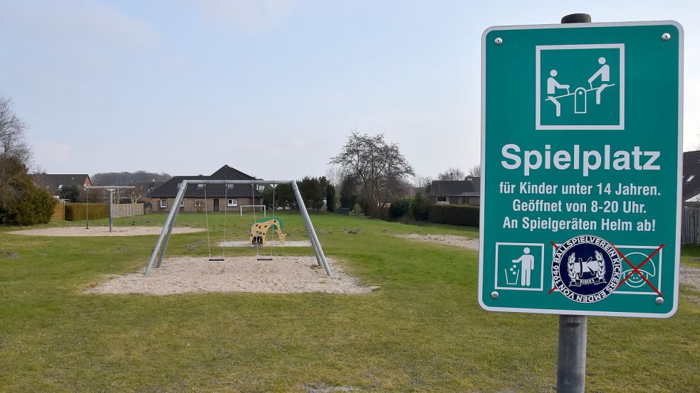 Der Spielplatz an der Andreas-Baumann-Straße in Upgant-Schott ist bisher der größte in der Gemeinde. Foto: Thomas Dirks