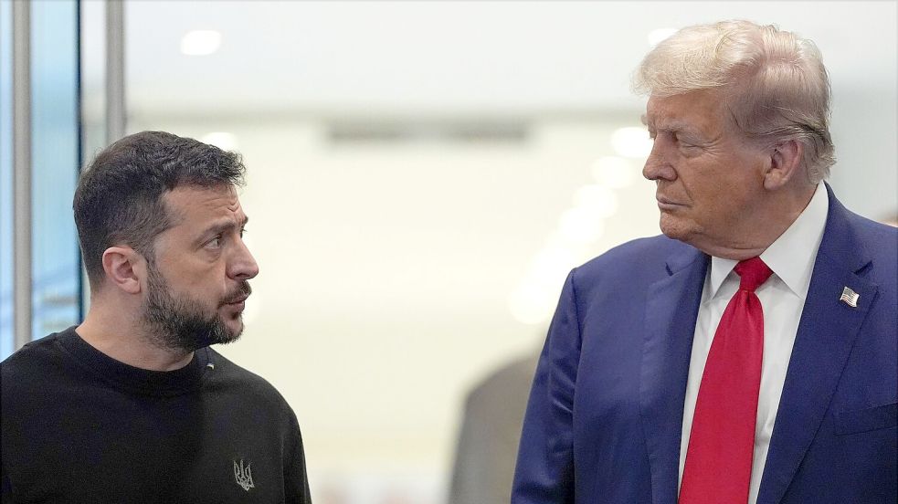 Trump will eine Lösung für den Ukraine-Konflikt ausarbeiten - fraglich ist, ob Selenskyj mit dem Ergebnis zufrieden sein wird. Foto: Julia Demaree Nikhinson/AP/dpa