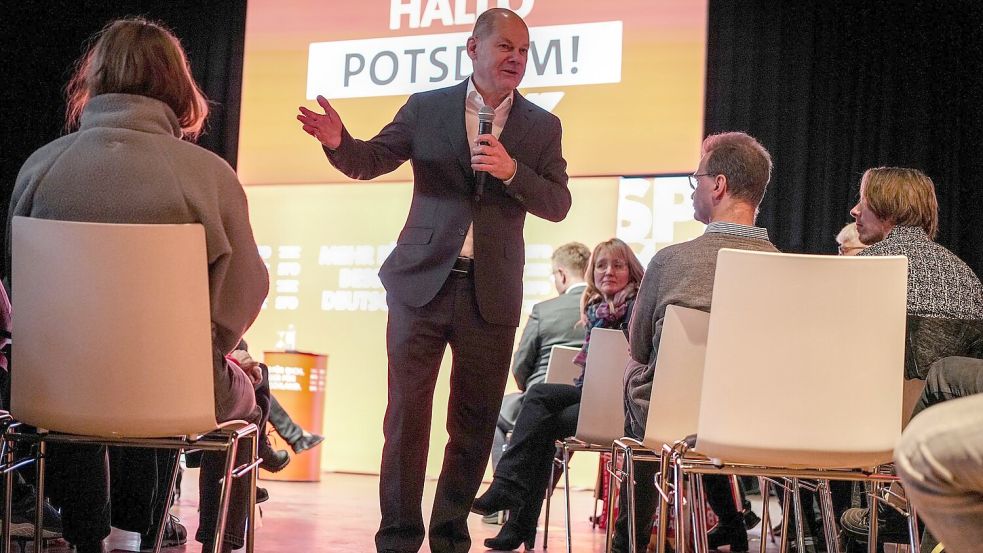 Scholz möchte beim Gewinn eines Direktmandats im Bundestag bleiben - auch wenn er nicht mehr Kanzler ist. Foto: Kay Nietfeld/dpa