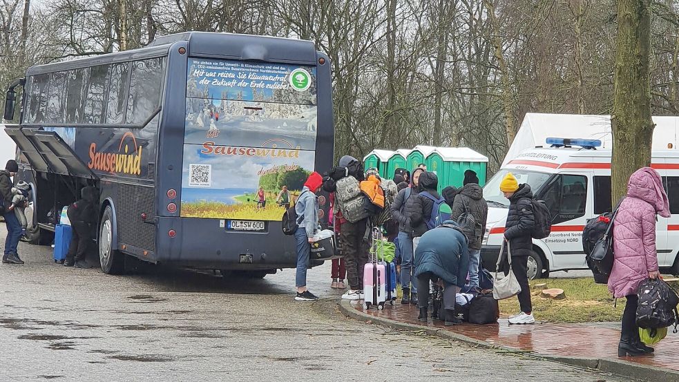 Mitte März kamen die ersten Ukrainer in der Erstaufnahmeeinrichtung in Norden-Utlandshörn an. Foto: Rebecca Kresse