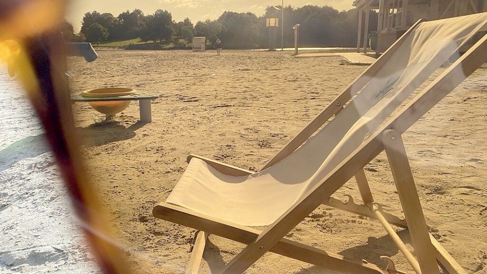 Blick durch die Sonnenbrille am Ihler Meer. Foto: Christin Wetzel